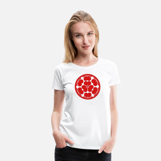 Oriental Red Chosokabe Mon Japanese samurai clan