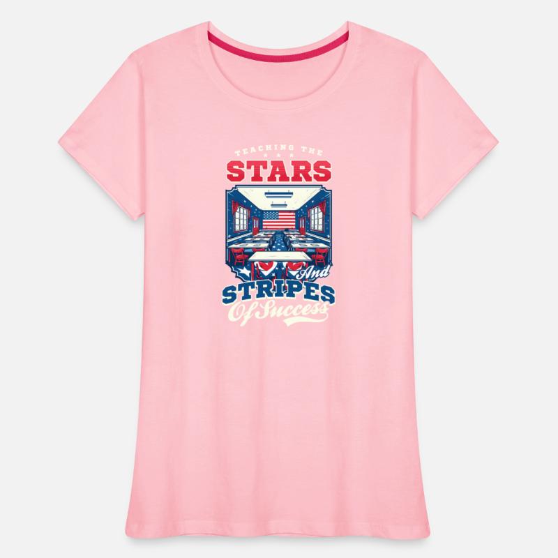 Patriotic Teacher Teaching Stars Stripes Success