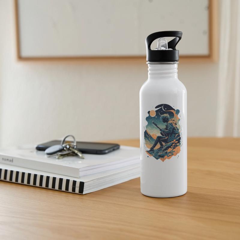 playing a melodious tune on a guitar