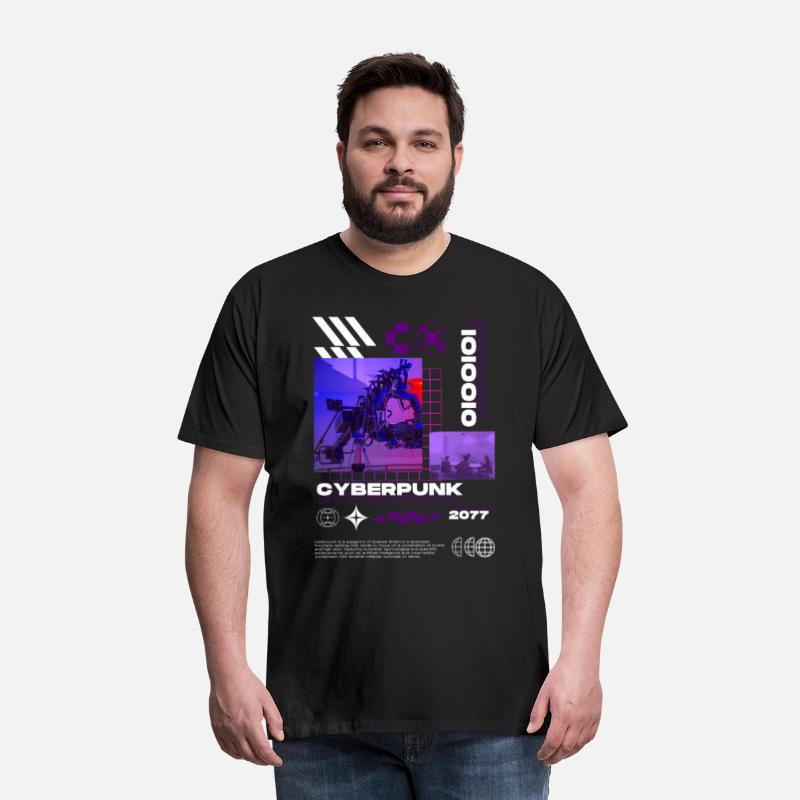 Purple White Creative Cyberpunk T Shirt
