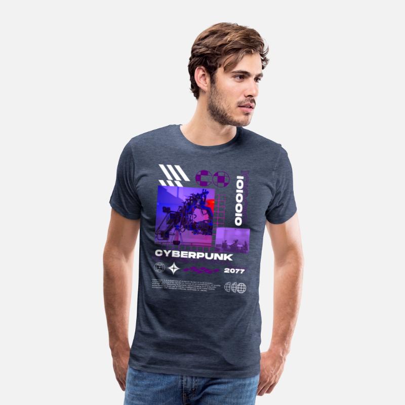 Purple White Creative Cyberpunk T Shirt