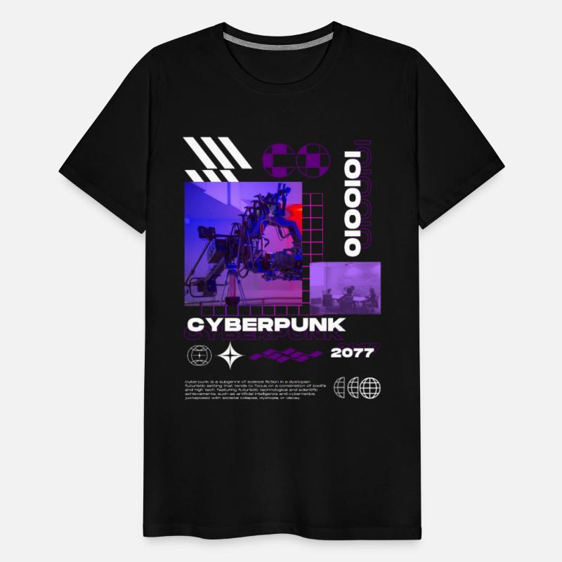 Purple White Creative Cyberpunk T Shirt