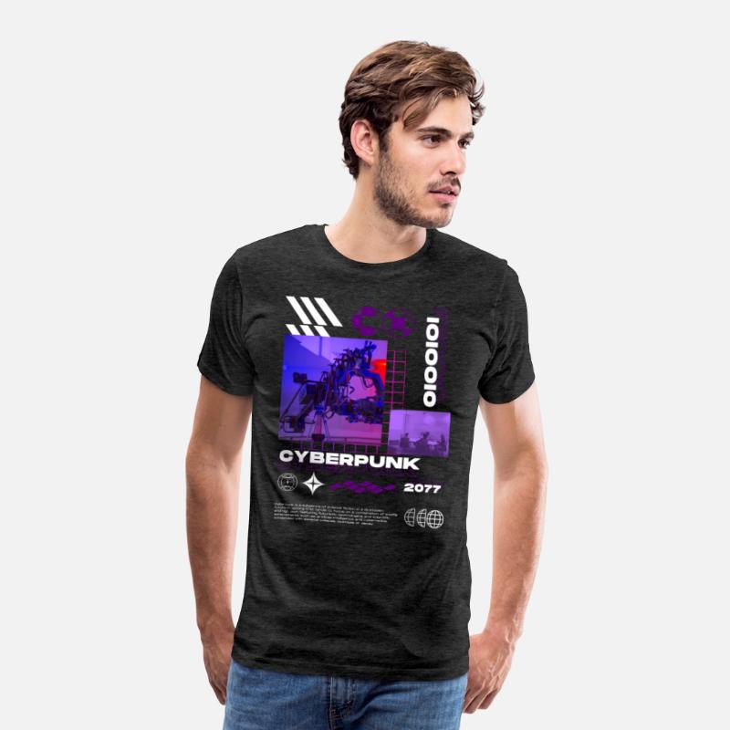 Purple White Creative Cyberpunk T Shirt