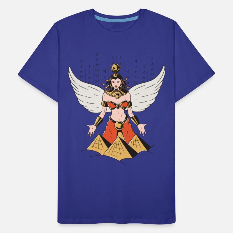 Pyramids and hieroglyphics on the background