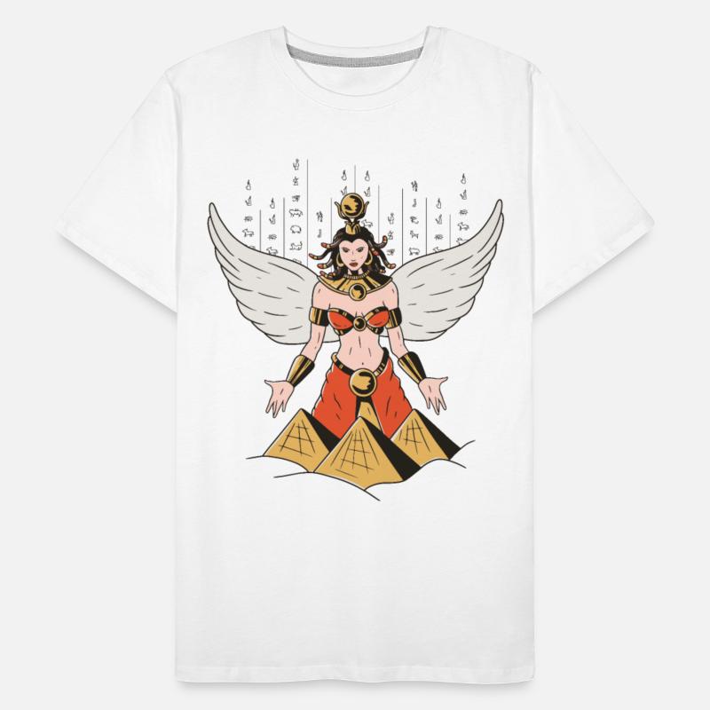 Pyramids and hieroglyphics on the background