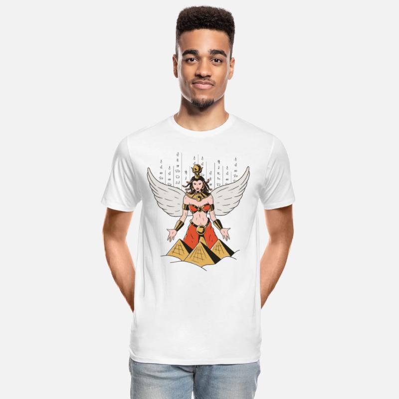 Pyramids and hieroglyphics on the background