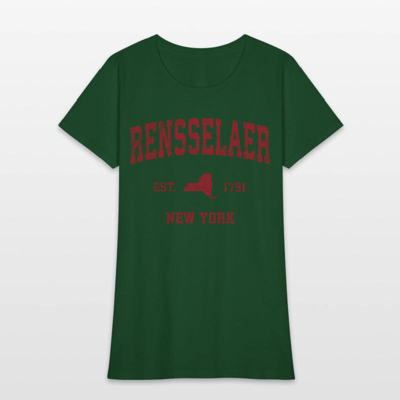 Rensselaer New York Ny Sports Red Print