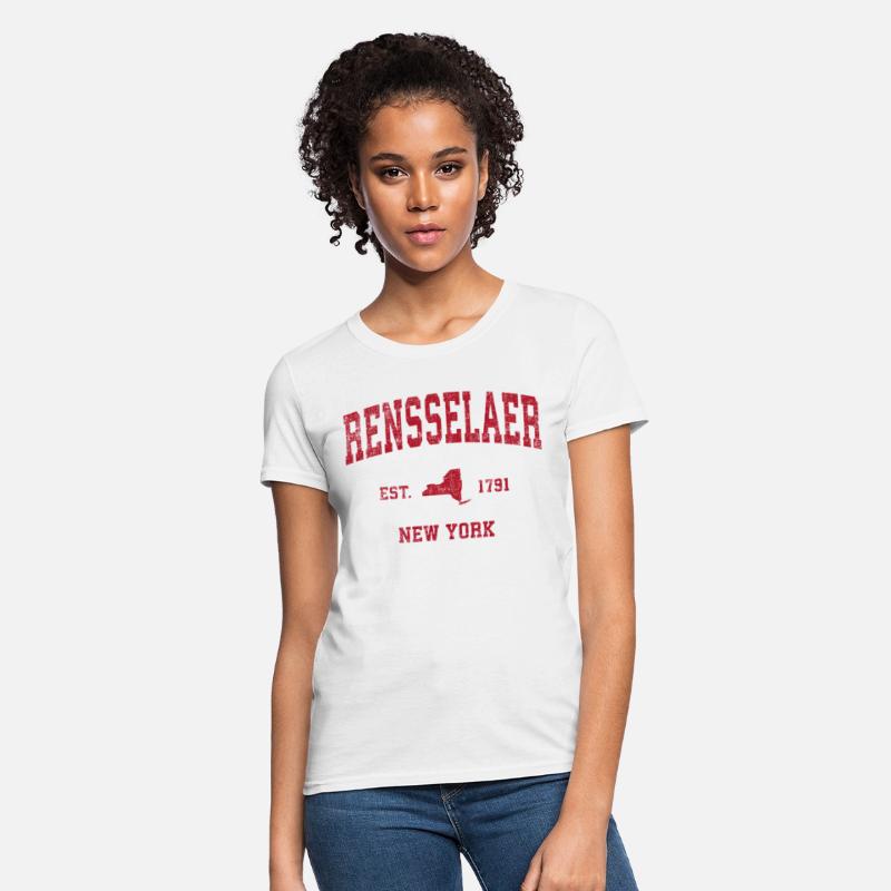 Rensselaer New York Ny Sports Red Print