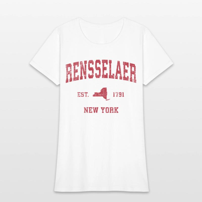 Rensselaer New York Ny Sports Red Print