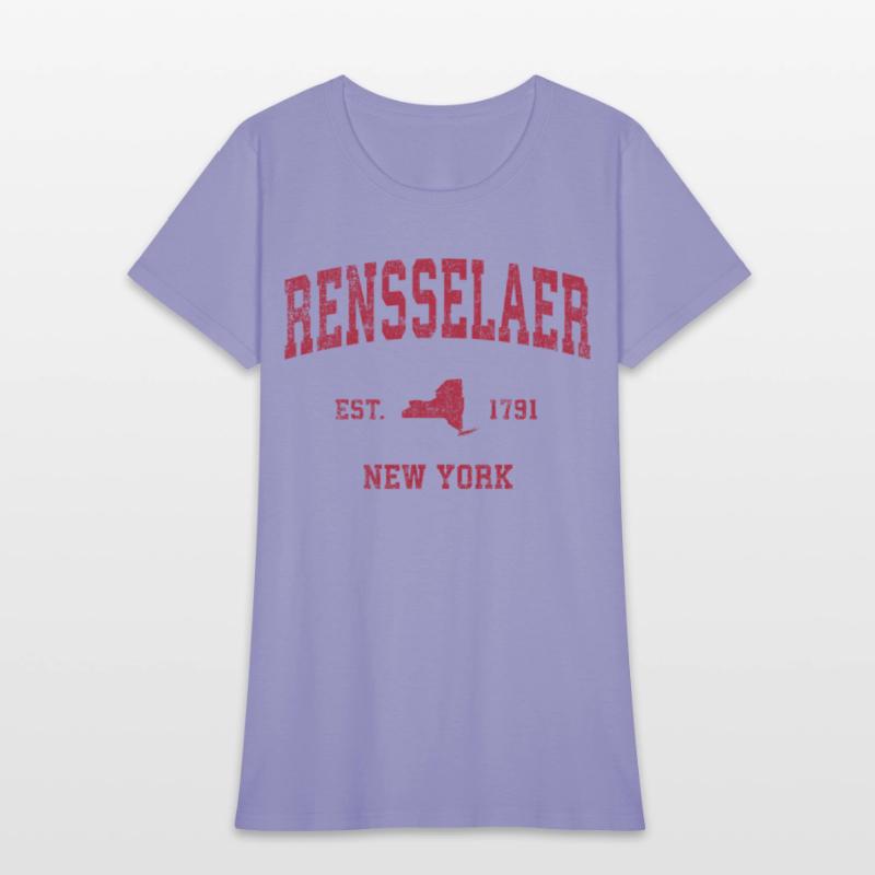 Rensselaer New York Ny Sports Red Print
