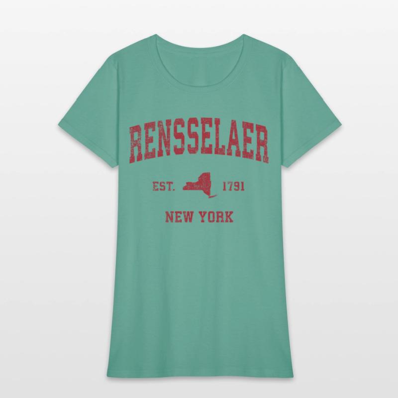 Rensselaer New York Ny Sports Red Print