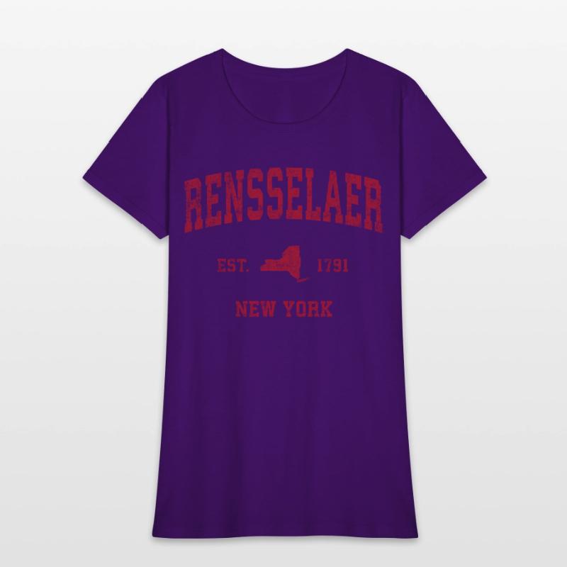 Rensselaer New York Ny Sports Red Print