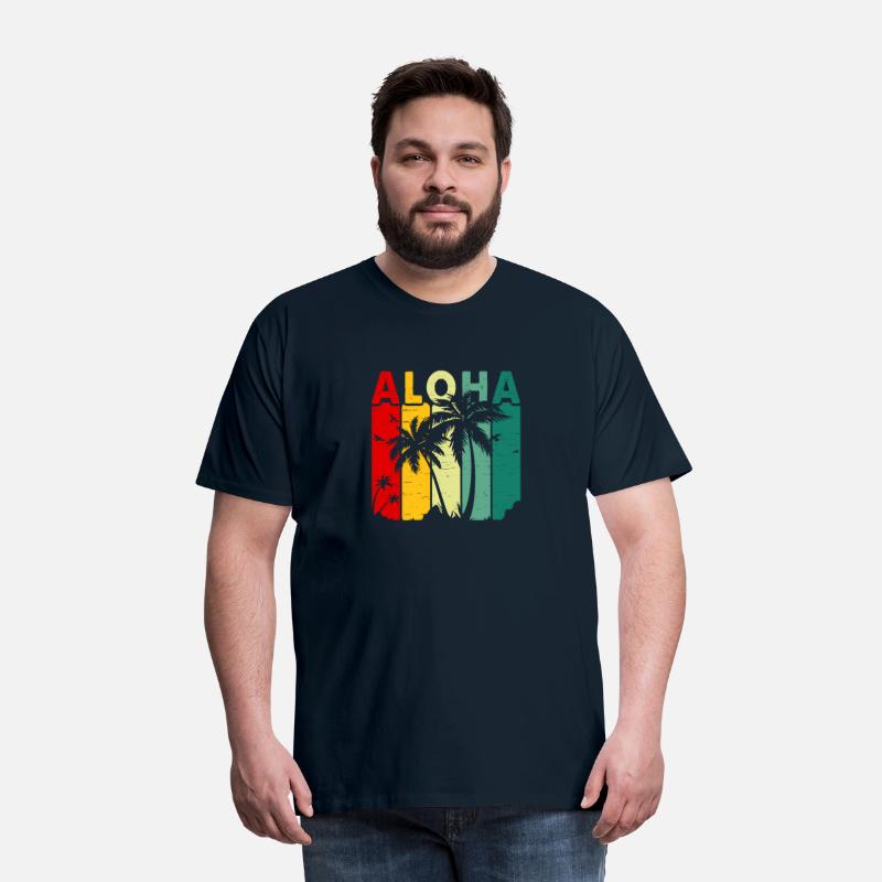 Retro Aloha Hawaii Tropical Summer Palm Tree Hawai