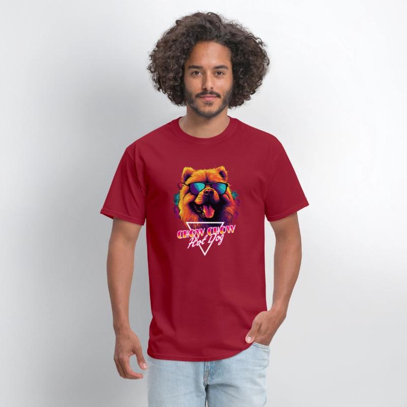 Retro Wave Chow Chow Hot Dog Shirt