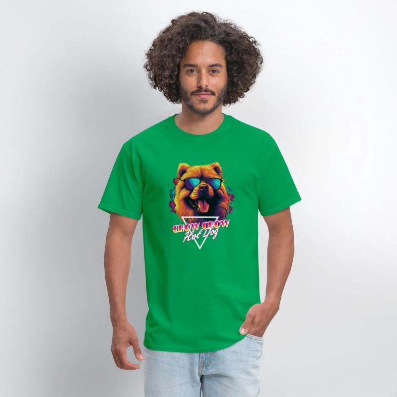 Retro Wave Chow Chow Hot Dog Shirt