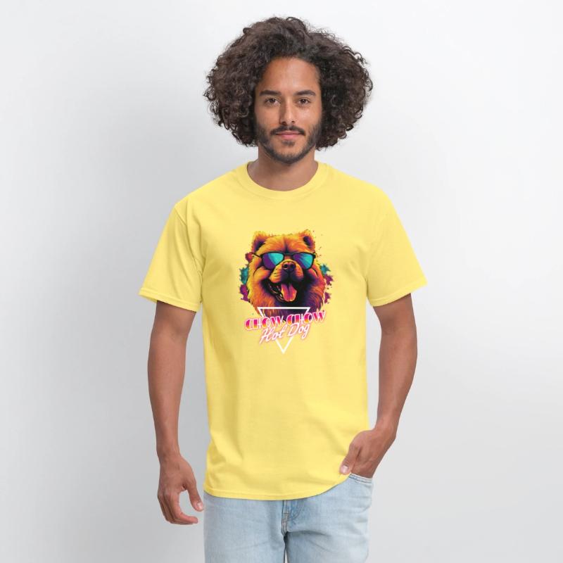 Retro Wave Chow Chow Hot Dog Shirt