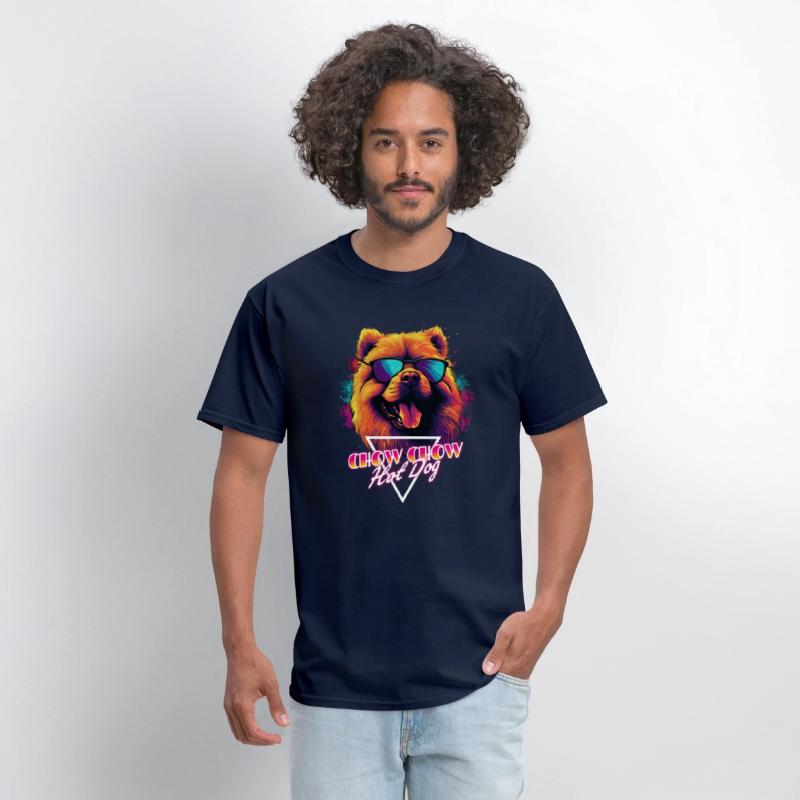 Retro Wave Chow Chow Hot Dog Shirt