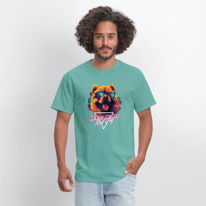 Retro Wave Chow Chow Hot Dog Shirt