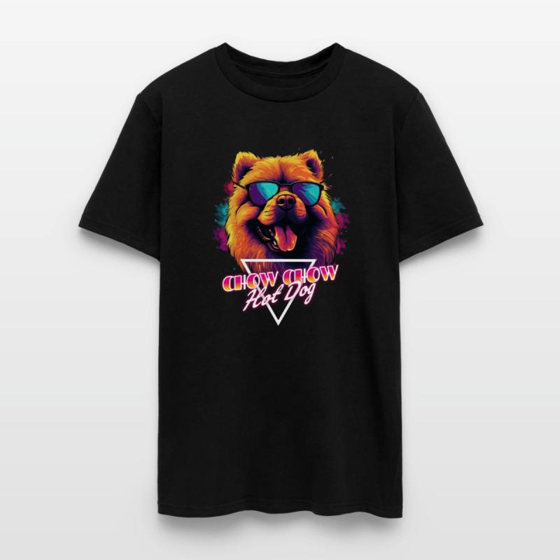 Retro Wave Chow Chow Hot Dog Shirt