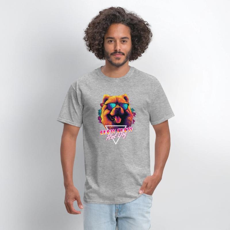 Retro Wave Chow Chow Hot Dog Shirt