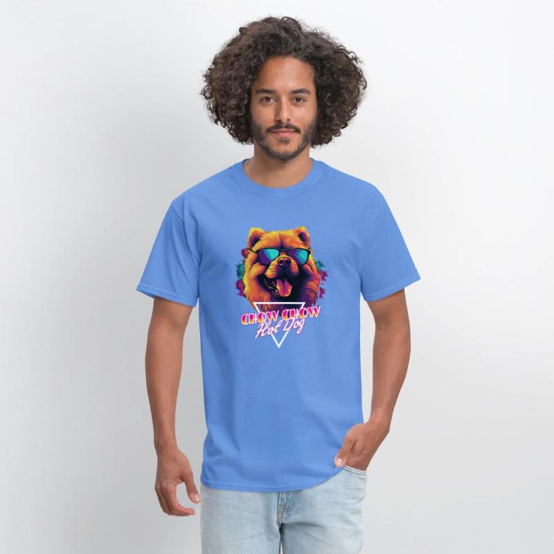 Retro Wave Chow Chow Hot Dog Shirt
