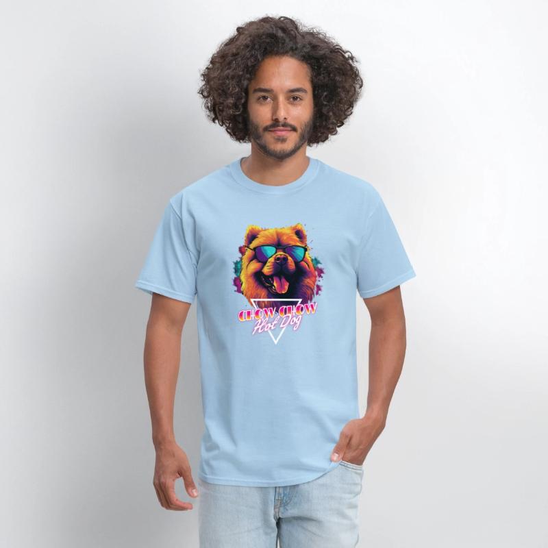 Retro Wave Chow Chow Hot Dog Shirt