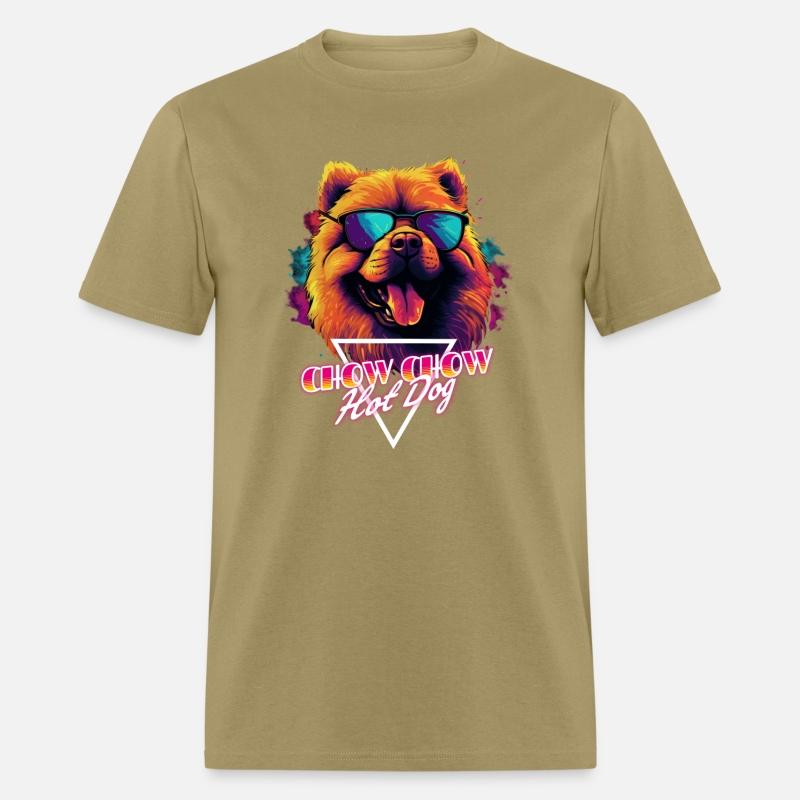Retro Wave Chow Chow Hot Dog Shirt