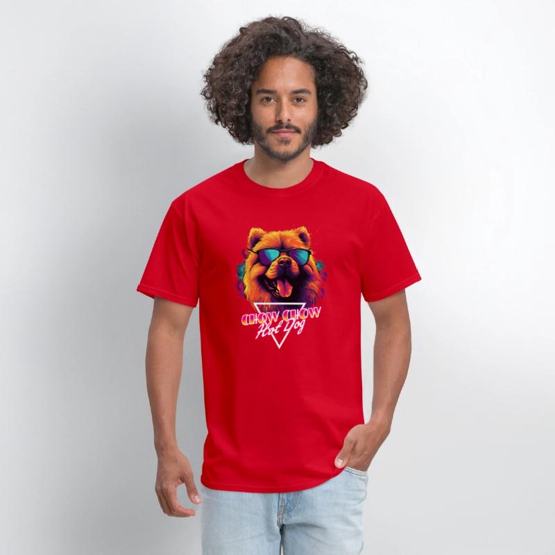 Retro Wave Chow Chow Hot Dog Shirt