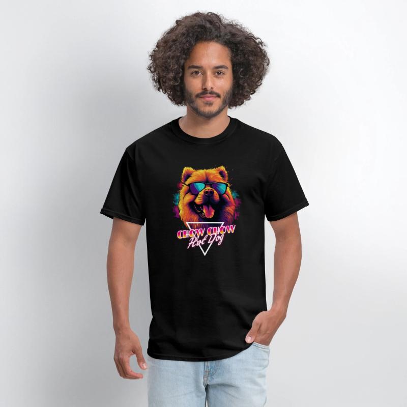 Retro Wave Chow Chow Hot Dog Shirt