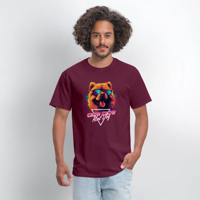 Retro Wave Chow Chow Hot Dog Shirt