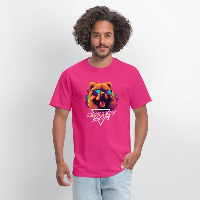 Retro Wave Chow Chow Hot Dog Shirt