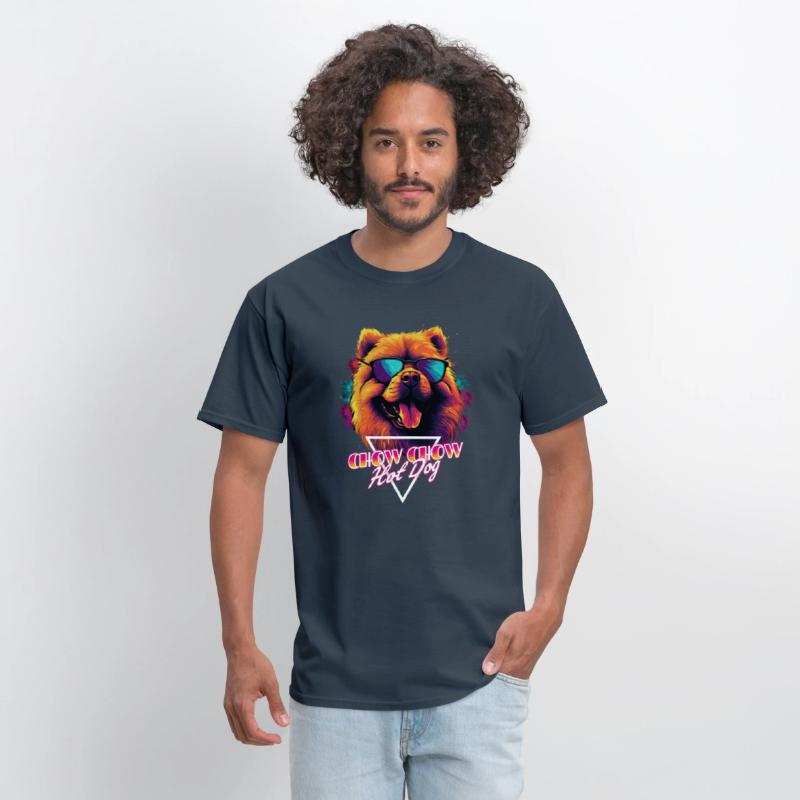 Retro Wave Chow Chow Hot Dog Shirt