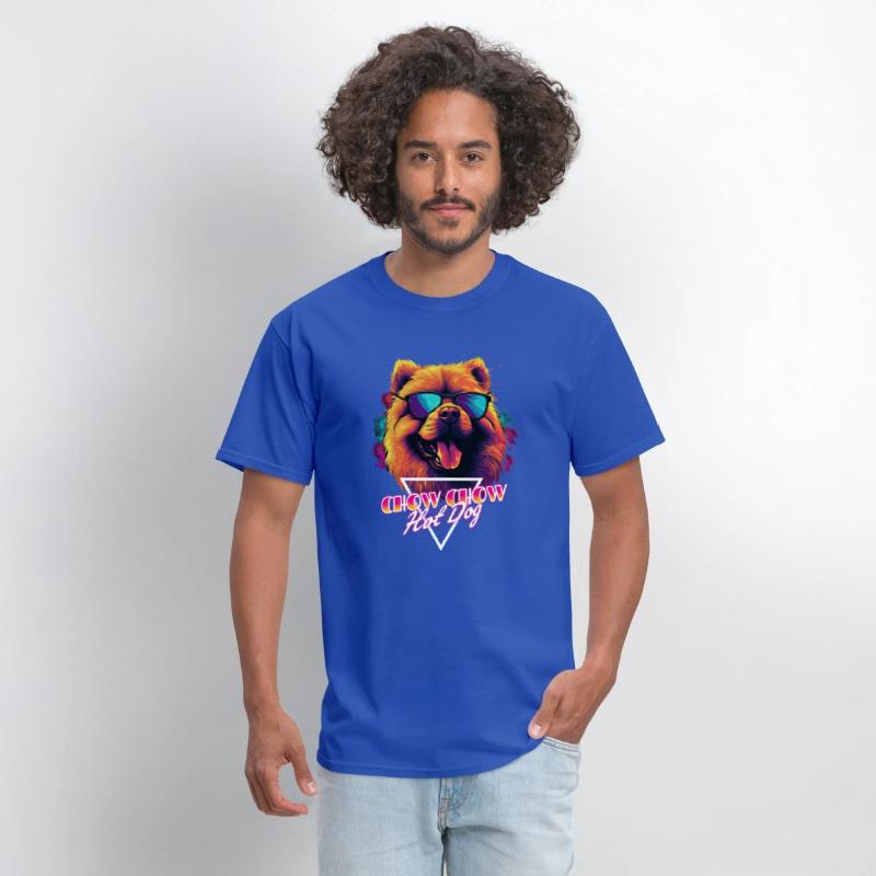 Retro Wave Chow Chow Hot Dog Shirt