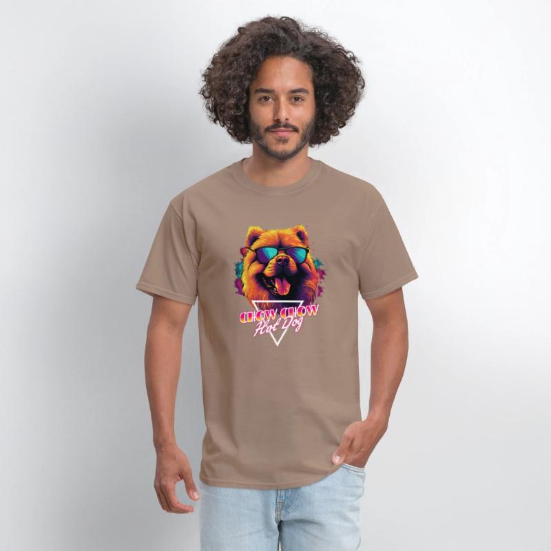 Retro Wave Chow Chow Hot Dog Shirt