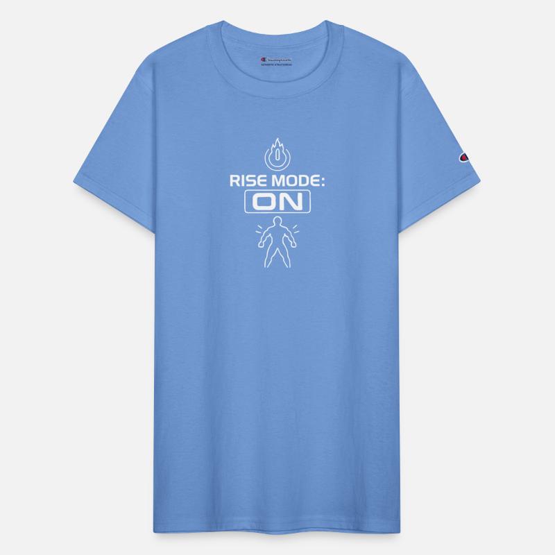 Rise mode on gym motivation quote with white text