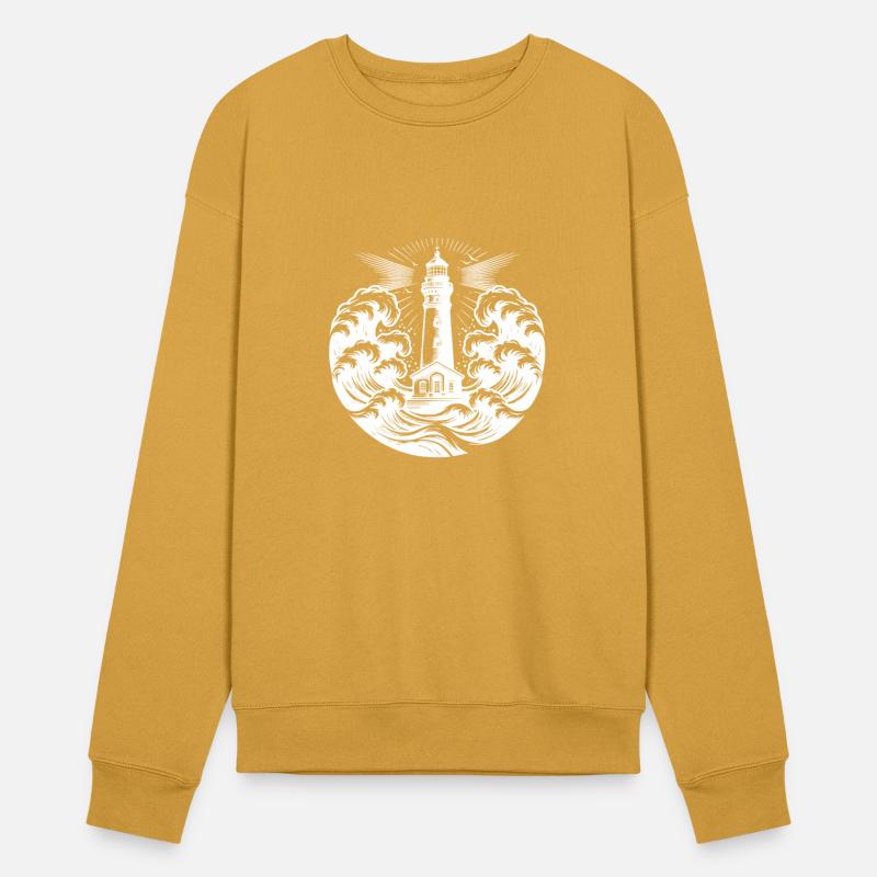 Shining Coastal Lighthouse In Heavy Waves