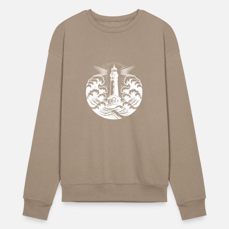 Shining Coastal Lighthouse In Heavy Waves