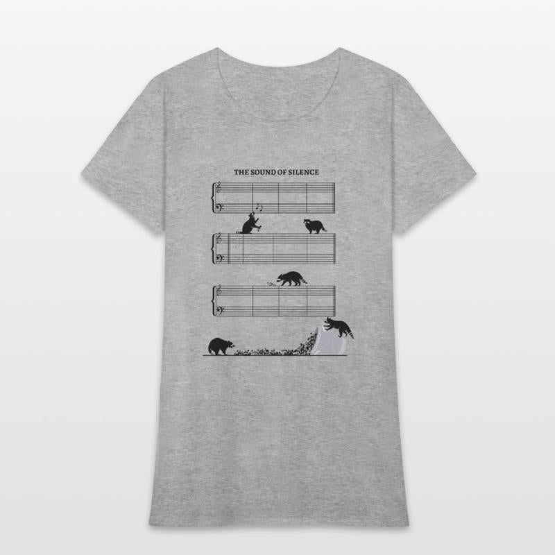 Sound Of Silence - Empty sheet music and raccoons