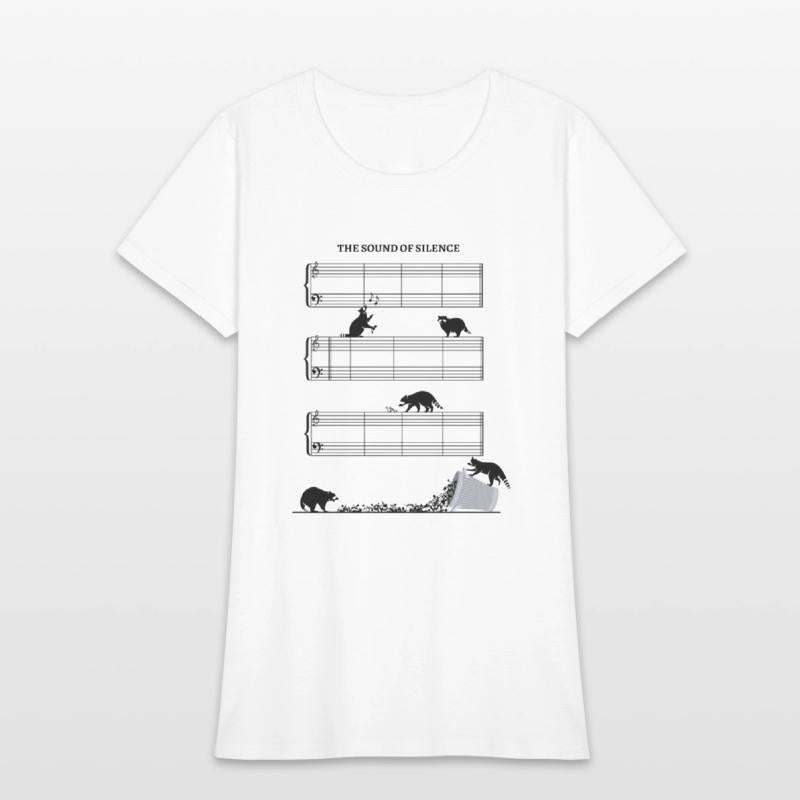 Sound Of Silence - Empty sheet music and raccoons