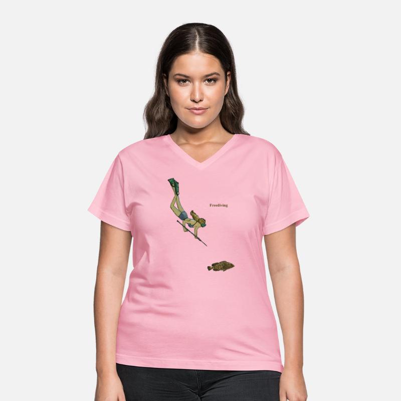 Spearfishing Freediving Woman Diver with a Fish