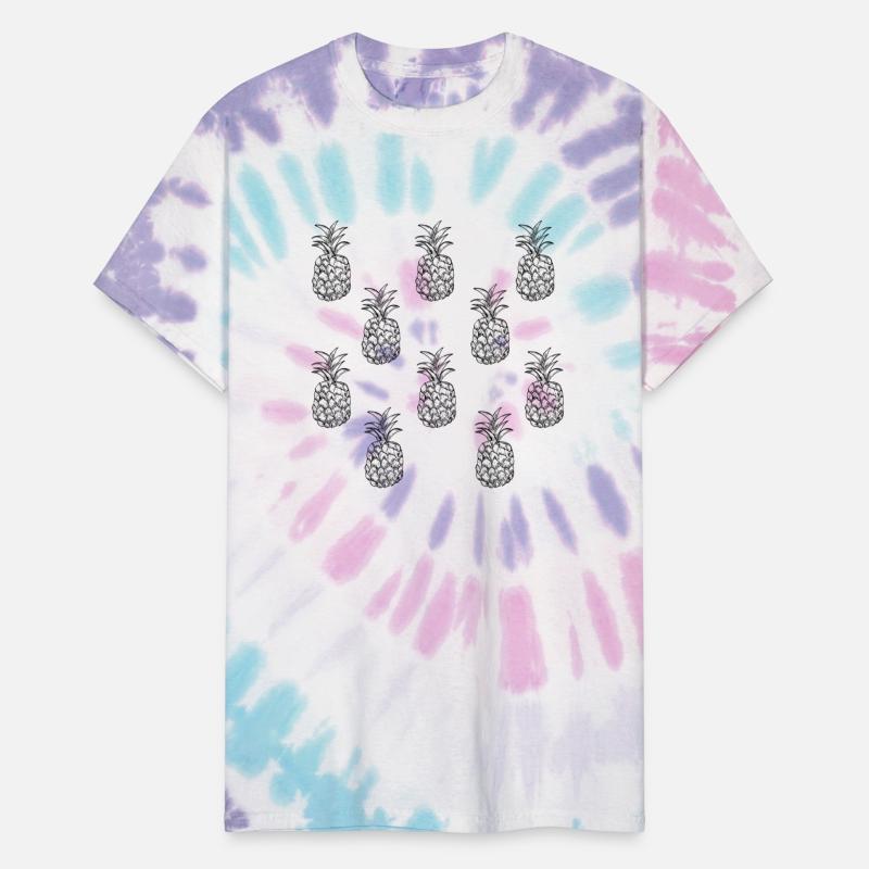 Ten Pineapples White Background Pattern