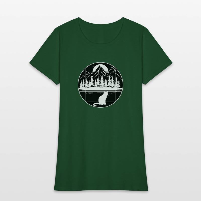 The cat looks towards the mountains - Black&White