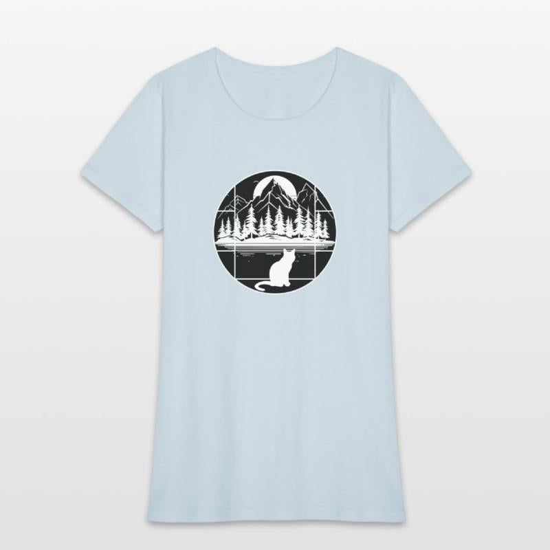 The cat looks towards the mountains - Black&White