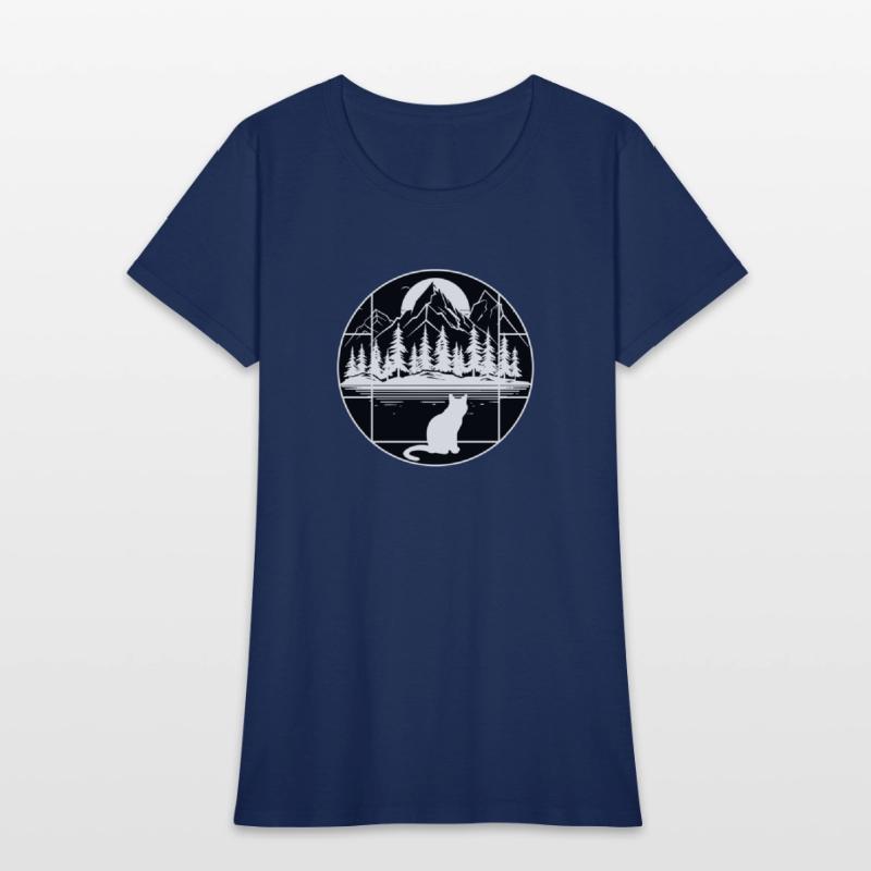 The cat looks towards the mountains - Black&White