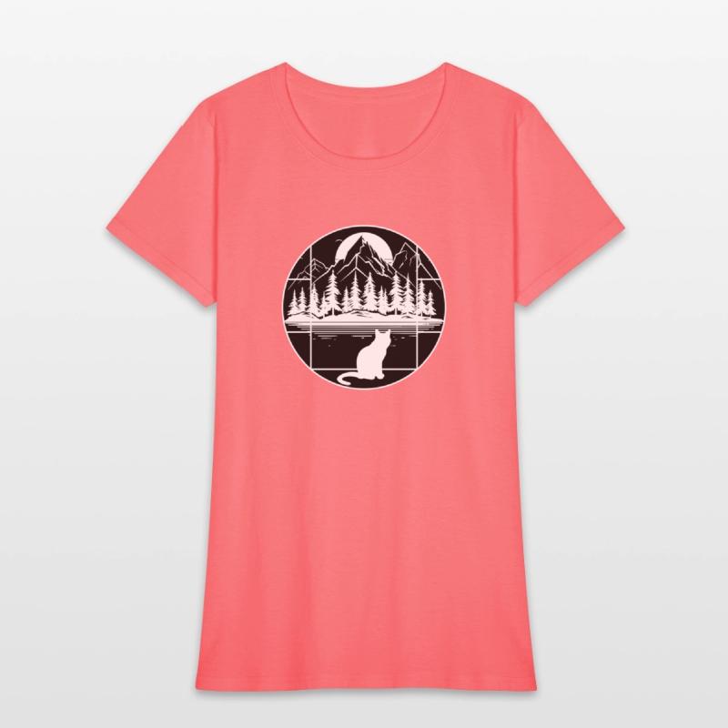 The cat looks towards the mountains - Black&White