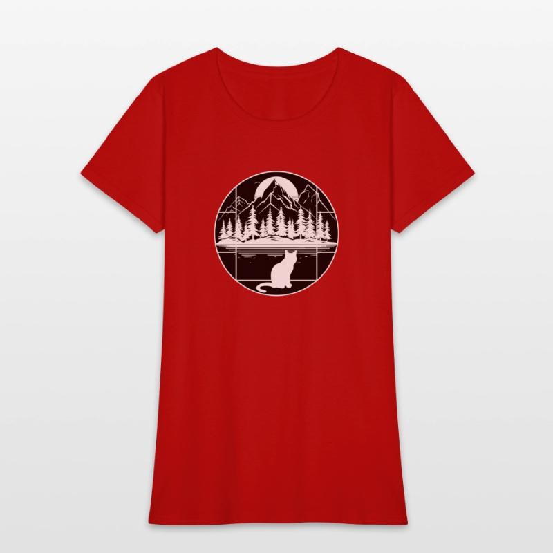 The cat looks towards the mountains - Black&White