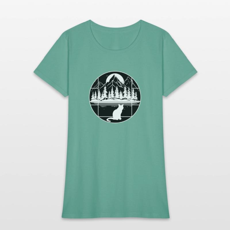 The cat looks towards the mountains - Black&White