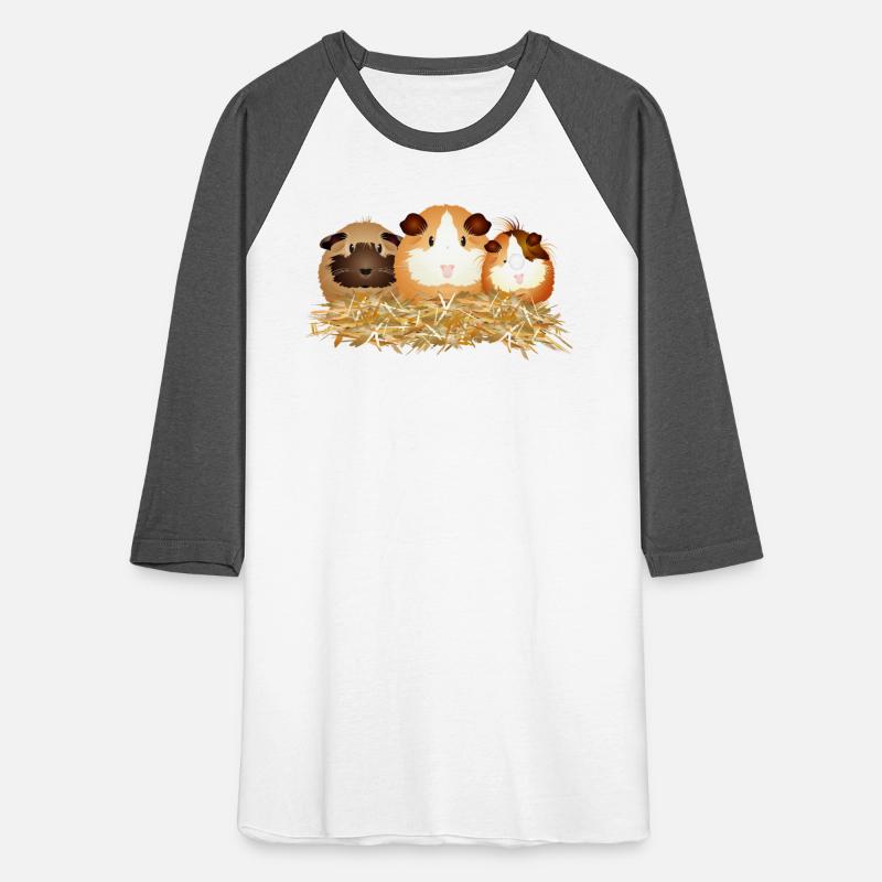 Three cute guinea pigs in straw – friends