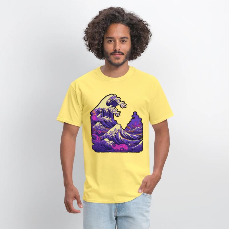 Tsunami wave japanese art, low colour palette