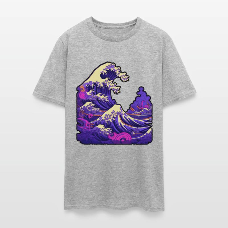 Tsunami wave japanese art, low colour palette